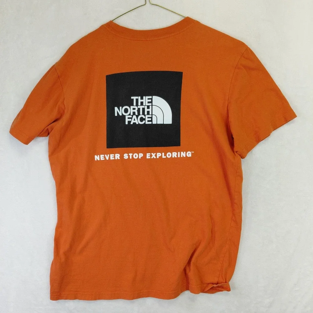 The North Face Mens Orange Never Stop Exploring Graphic T-Shirt Size M Medium